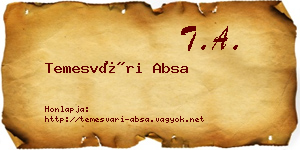 Temesvári Absa névjegykártya
